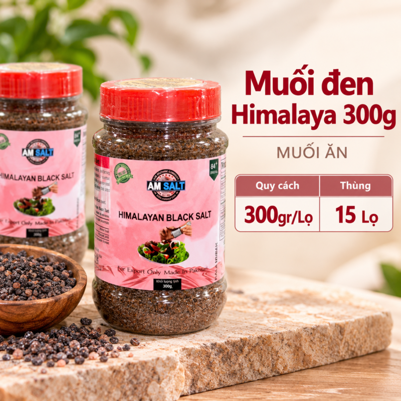 Muối đen thảo mộc dạng mịn