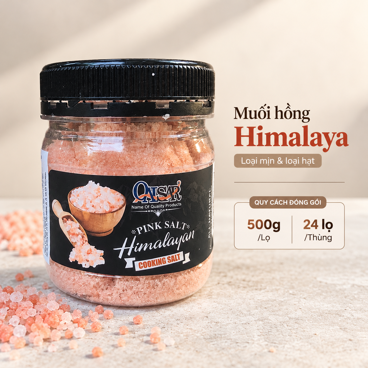 Muối Hồng Himalaya Qaisar Min 500gr